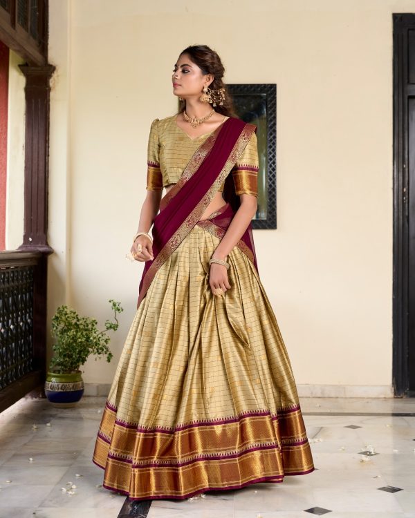 Graceful Chicco Color Cotton Silk Weaving Paithani Concept Lehenga Choli