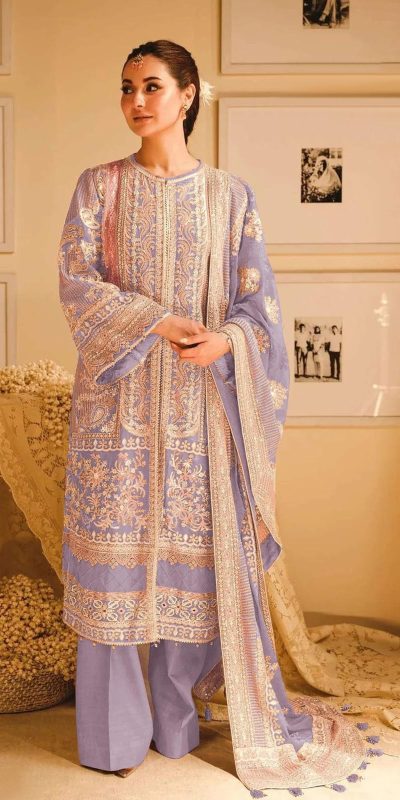 Amazing Light Purple Color Fox Georgette With Embroidery Sequence With Moti Salwar Suit