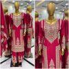 Bright Red Color Chinnon Silk With Embroidery Coding Dori-Sequence Work Salwar Suit