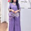 Fancy Purple Color Faux Georgette With Heavy Embroidery Sequence Work Salwar Suit