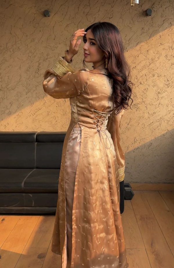 Cream Heavy Sequence Embroidery Work Salwar Suit - Image 3