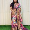 Perfect Purple Color Jacquard Dola Silk With Kalamkari Print Saree