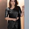 Perfects Black Color Rangoli Silk Handwork And Cutwork With Pearl Saree