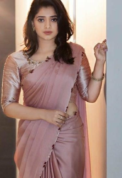 Perfects Pink Color Rangoli Silk Handwork And Cutwork With Pearl Saree