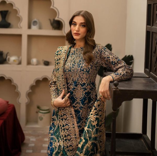 Navy Blue Faux Georgette With Embroidery Sequence With Beads Work Salwar Suit - Image 6
