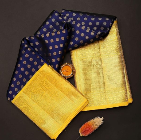 Special Blue Color Soft Litchi Silk Rich Pallu & Jacquard Work Saree