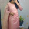 Superb pink Color Heavy Twill Golden Shining Fabric Kurti
