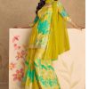 Mustad Yellow Chinon Printed Embroidery Work Sharara Suit