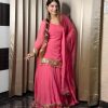 Pink Chinon Silk Embroidery Sequence Work Salwar Suit
