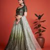 Green Chinon Embroidery and Sequins Lehenga Choli