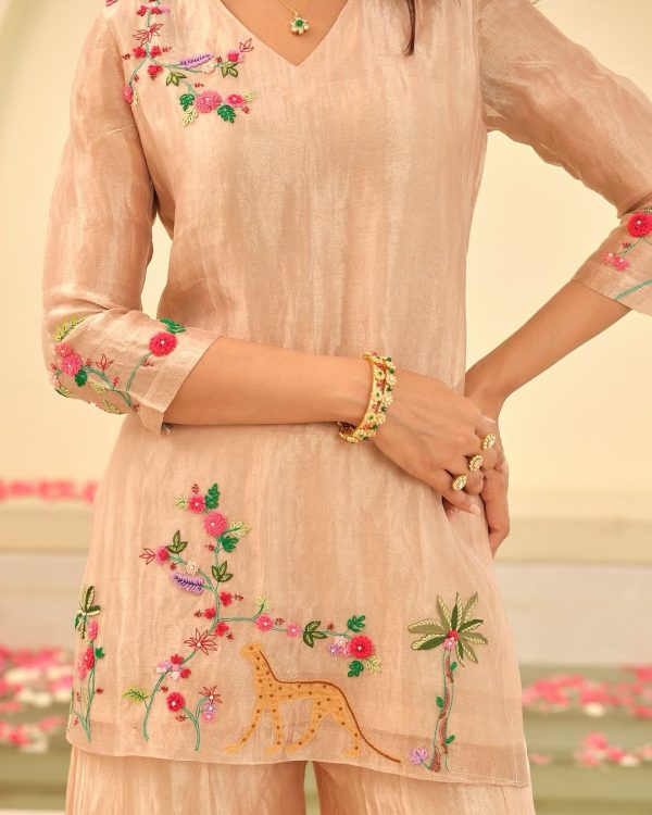 Cream Fendi With Embroidery Work Salwar Suit - Image 3