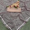 Pretty Grey Color Faux Georgette With 5MM & 3MM Khichdi Sequence Embroidery Work Saree