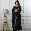 Superb Black Color Star Georgette With Embroidery Work Anarkali Gown