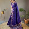 Aglow Royal Blue Color Soft Litchi Silk Kubera Pattu Saree