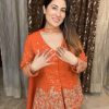 Amazing Orange Color georgette Sequence Embroidery Work Salwar Suit