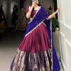 Awesome Pink Color Narayan Pattu Zari Weaving Work Lehenga Choli