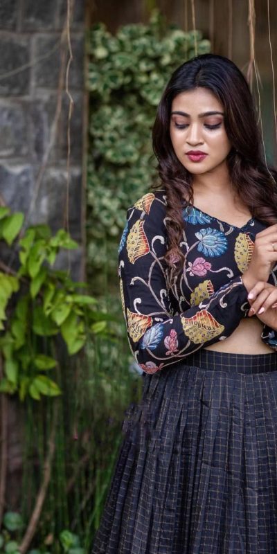 Beautiful Black Color Chant Crepe Digital Print Lehenga Choli