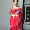 Red Soft Organza Silk Ready To Wear Saree