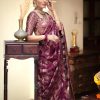 Bright Wine Color Soft Litchi Silk All Over Weaving Saree