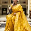Bright Yellow Color Soft Litchi Silk All Over Weaving Saree