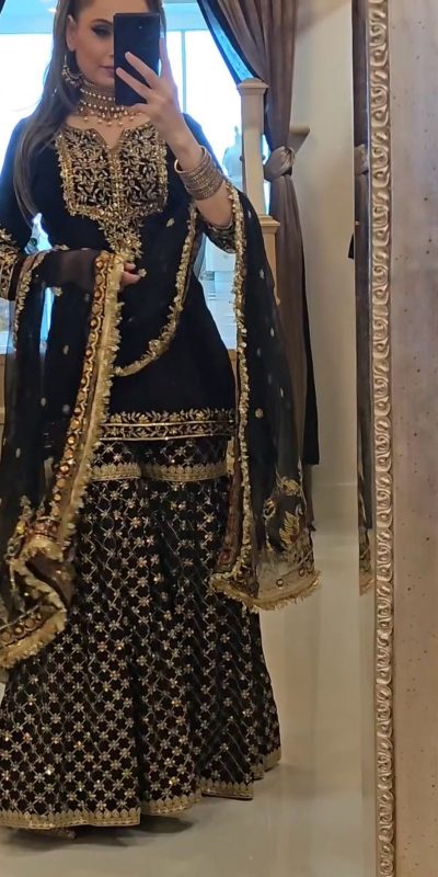 Classic Black Color Georgette Embroidery Sequence Work Salwar Suit
