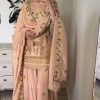 Peach Jalpari Cotton With Embroidery Sequence Salwar Suit