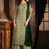 Classic Pista Color Net With Coding Sequence Work Salwar Suit