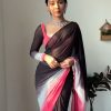 Black and Pink Soft Georgette Silk Ready To Wear Saree
