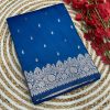 Fantastic Blue Color Banarasi Silk Zari Weaving Rich Pallu Saree