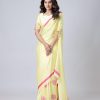 Glowing Lemon Yellow Color Japan Satin Digital Print Work Saree