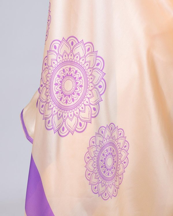 Light Peach Japan Satin Digital Print Work Saree - Image 4