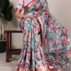 Glowing Multi Color Tushar Silk With Viscose Border Printed Saree