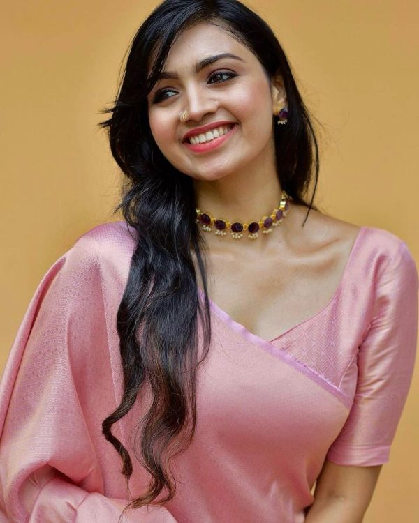 Pink Silk Jacquard Work On All Over Saree - Image 4