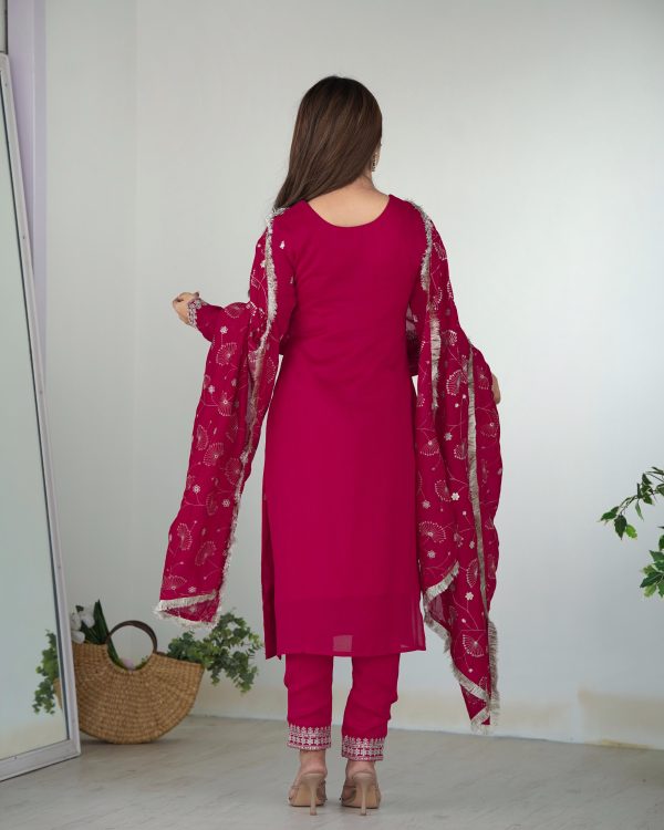 Pink Rangoli Silk Sequence Jari Work Salwar Suit - Image 7