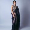 Royal Blue Thread Sequence Work Saree