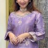 Grand Purple Color Jimmy Choo Silk Sequence Work Salwar Suit