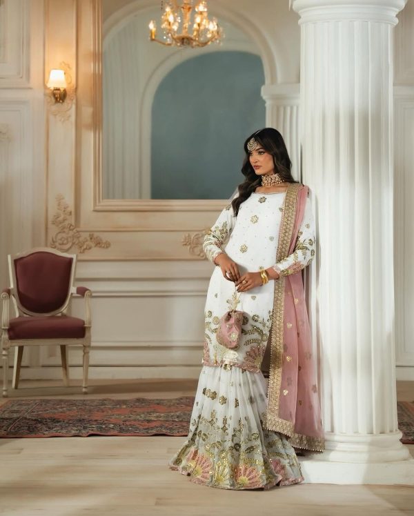 White Georgette Sequence Work Salwar Suit - Image 3