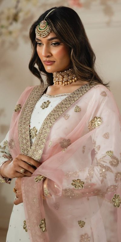 Grand White Color Georgette Sequence Work Salwar Suit
