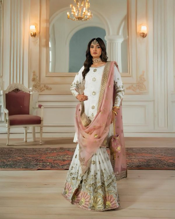 White Georgette Sequence Work Salwar Suit - Image 4