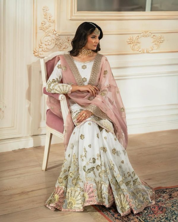 White Georgette Sequence Work Salwar Suit - Image 5