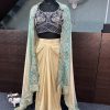 Lovely Blue Color Chinon Silk Embroidery Sequins Work Dhoti Suit