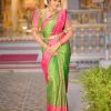 Green Soft Litchi Silk Jacquard Work On All Over Saree