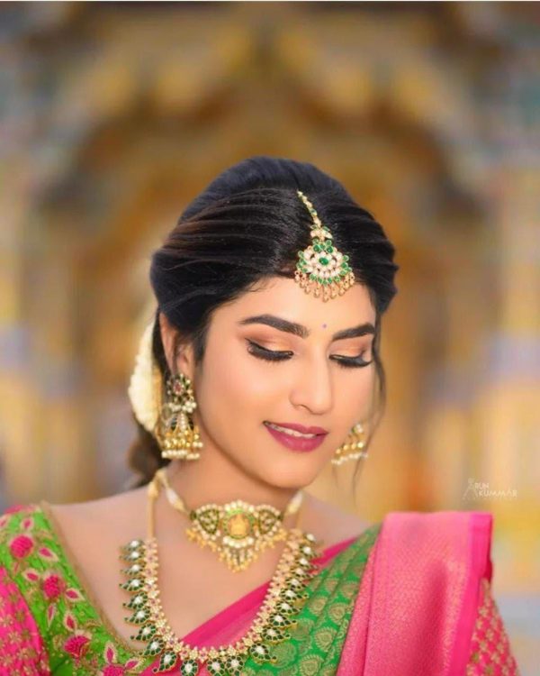 Green Soft Litchi Silk Jacquard Work On All Over Saree - Image 3