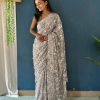Magical Grey Color Georgette Sequence Work Saree