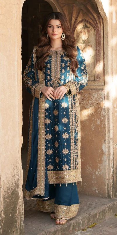 Nice Navy Blue Color Georgette Sequence Work Salwar Suit