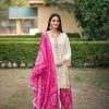 Nice Pink Color Chinon Sequence Mirror Hand Work Salwar Suit