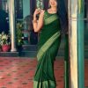 Perfect Green Color Soft Litchi Silk Jacquard Work Saree