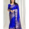Perfect Royal Blue Color Soft Litchi Silk Jacquard Work Saree
