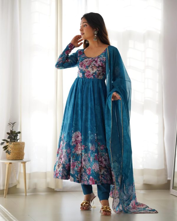 Rama Soft Organza Silk Print With Kali Gown - Image 4
