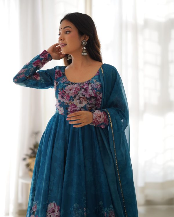 Rama Soft Organza Silk Print With Kali Gown - Image 5